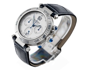 CARTIER PASHA CHRONOGRAPH STEEL SILVER DIAL REF. 2113