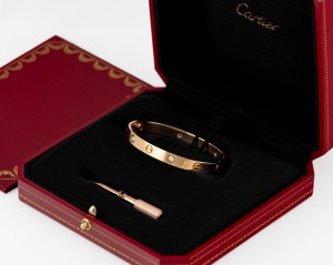 CARTIER LOVE - BRANSOLETKA Z 4 DIAMENTAMI - ROZMIAR 16
