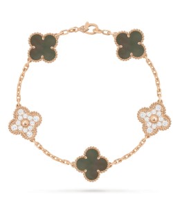 VAN CLEEF & ARPELS VINTAGE ALHAMBRA ROSE GOLD/ DIAMONDS/ MOTHER OF PEARL