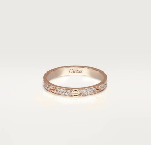 CARTIER obrączka LOVE PAVE różowe złoto rozmiar 50